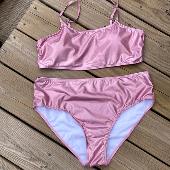 SHEIN Other - HP 🎉💕🥳 SHEIN rose gold metallic swim suit